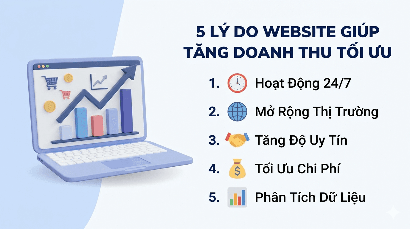 5 lý do website giúp tăng doanh thu tối ưu trong thời đại số